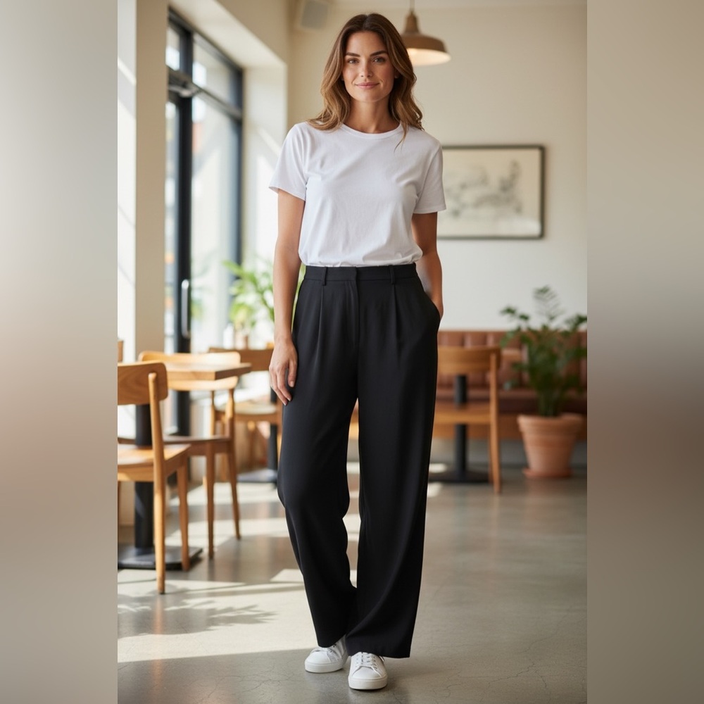 J. Crew Black High-Rise Wide-Leg Trousers NWT